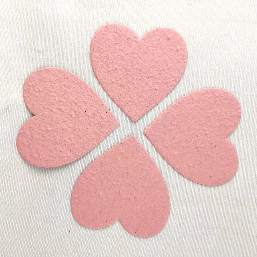 24sheets 3.94x3.94inch Plantable Pink Seeded Paper Gift Wedding Party Favors for Guests- Bridal Shower Funeral Memorial Packet