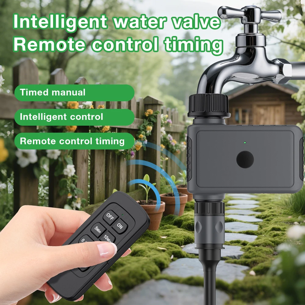 

Smart Remote Control Garden Sprinkler Timer 1-Outlet Intelligent Irrigation Watering System IP55 Automatic Water Timer