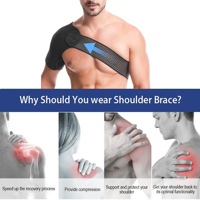 Adjustable Shoulder Brace Breathable Shoulder Support Bandage for Men Women Left Right Shoulder Joint Protection Sports Training