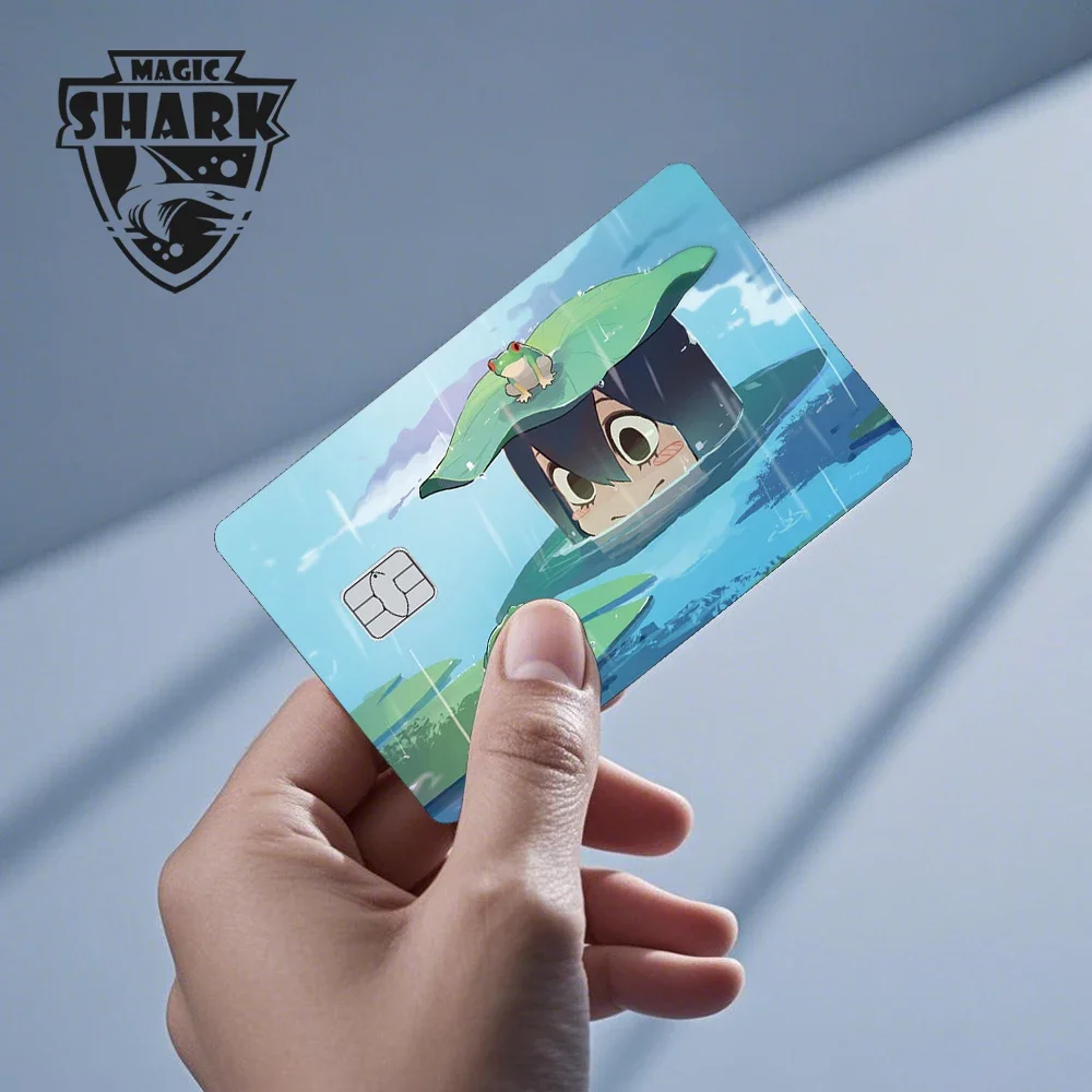 أنيق مضحك ميمي Piggybank Flowe كاميرا أنيمي زهرة Kawii الجلد ملصق غطاء الفيلم لبطاقة الائتمان الخصم مترو