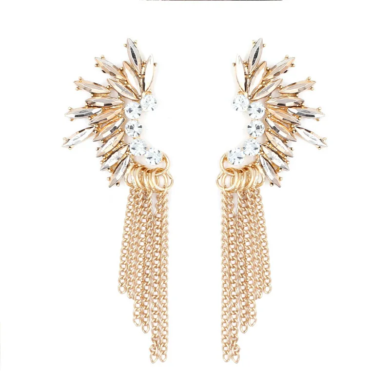 New fashion diamond earrings, metal fringed earrings wish hot-selling source manufacturers wholesale