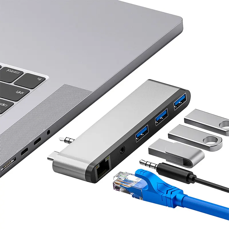 

Док-станция с 3 портами USB 100/1000, 2021 Мбит/с, RJ45