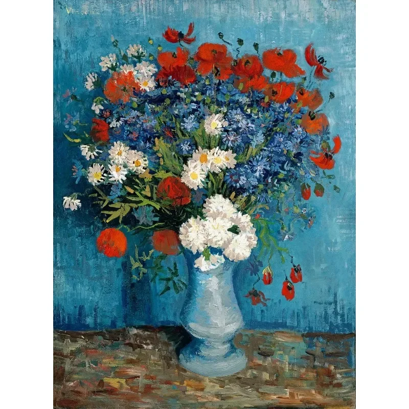 Vincent van Gogh Paintings HD Print Almond Blossoms The Starry Night Sunflowers Poster Abstract Diamond Painting Wall Art Dec