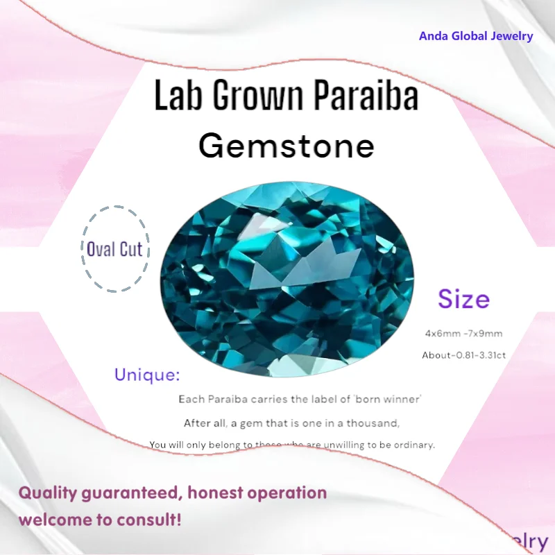 

S-Lab выращенный драгоценный камень Параиба овальной огранки, созданный в лаборатории сапфир, драгоценный камень высшего качества с сертификатом AGL, повседневное соответствие