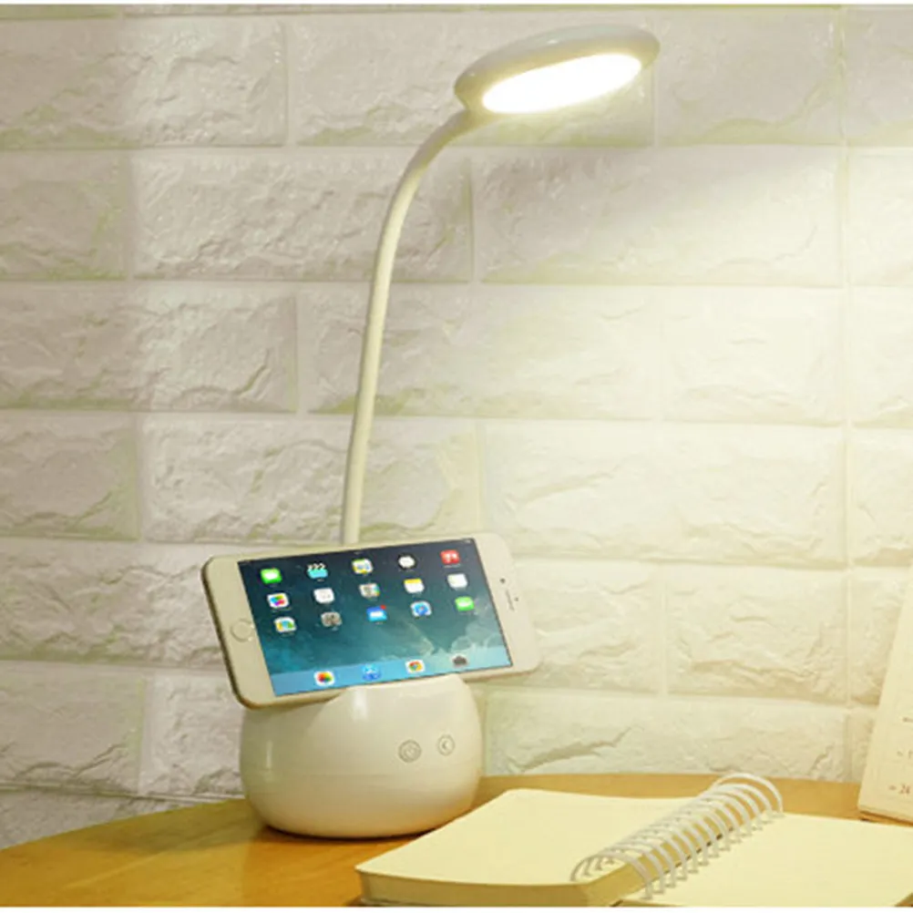 

Rechargeable Dimmable LED Desk Lamp 2000 mAh Battery Touch Sensor Base Eye-Caring Annular Light 3 Brightness Levels USB Charging
