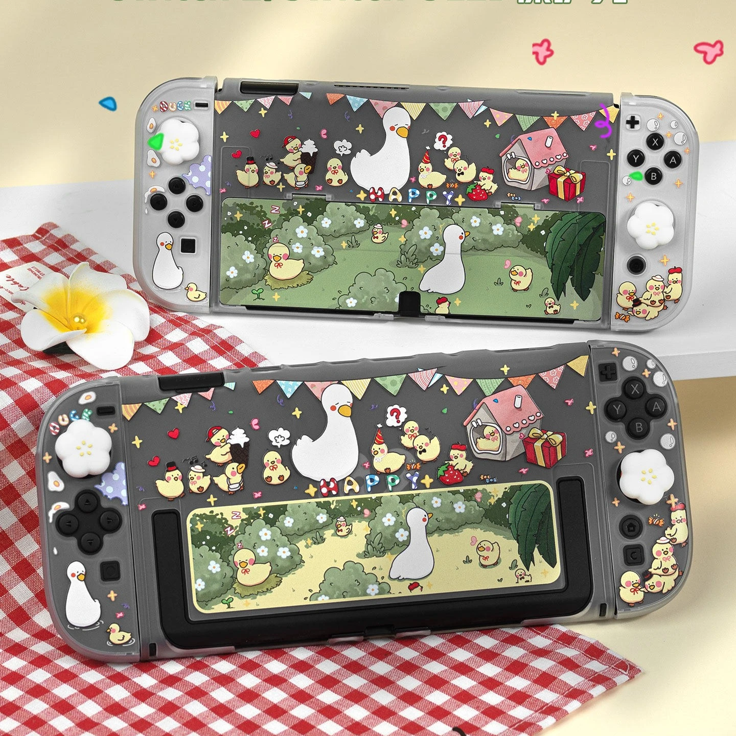 

Cartoon Switch Protective Case for Nintendo Switch 2/OLED Joy-Con Hard Case Dock-Compatible Removable Design Console Accessories