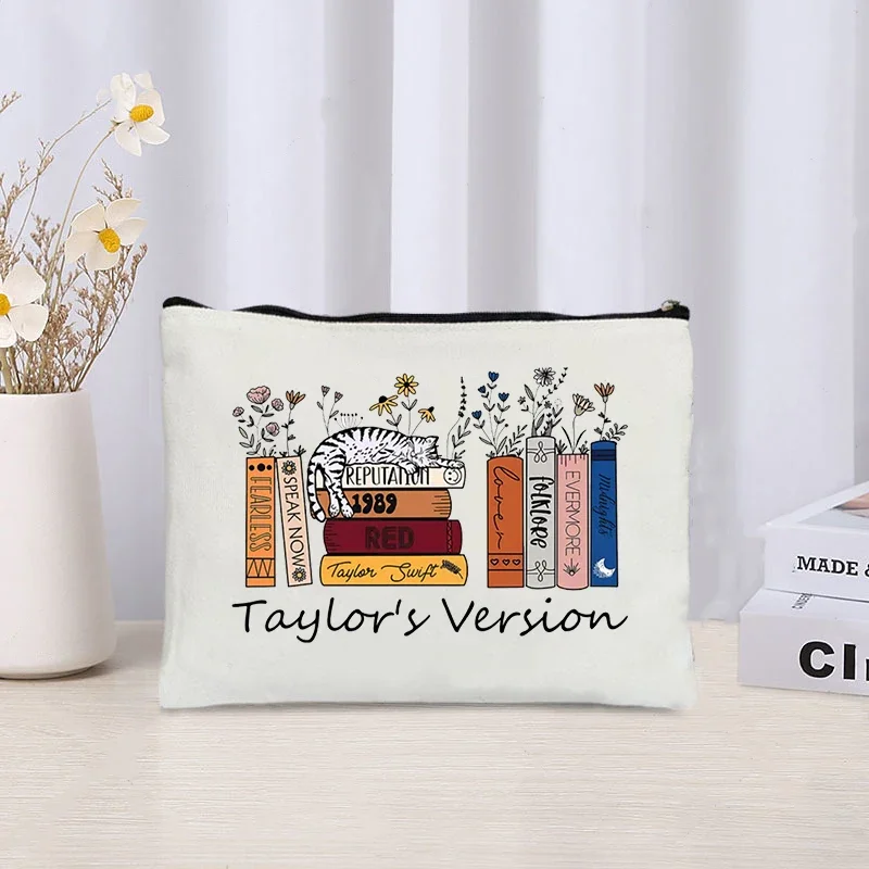 Trendy Folklore Music Track List Taylor Album Midnight 1989 Makeup Bag Women Travel Cosmetic Organizer Side Bag for Ladies Gift