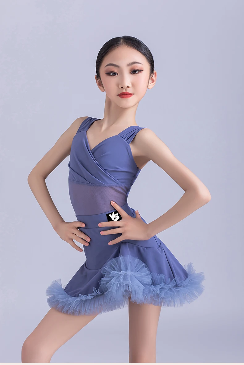 New 2025 Latin Dance Suit Children's Costume Ballroom Salsa Kids Red Tango Dresses Dancing Stage Performance Latin Dress