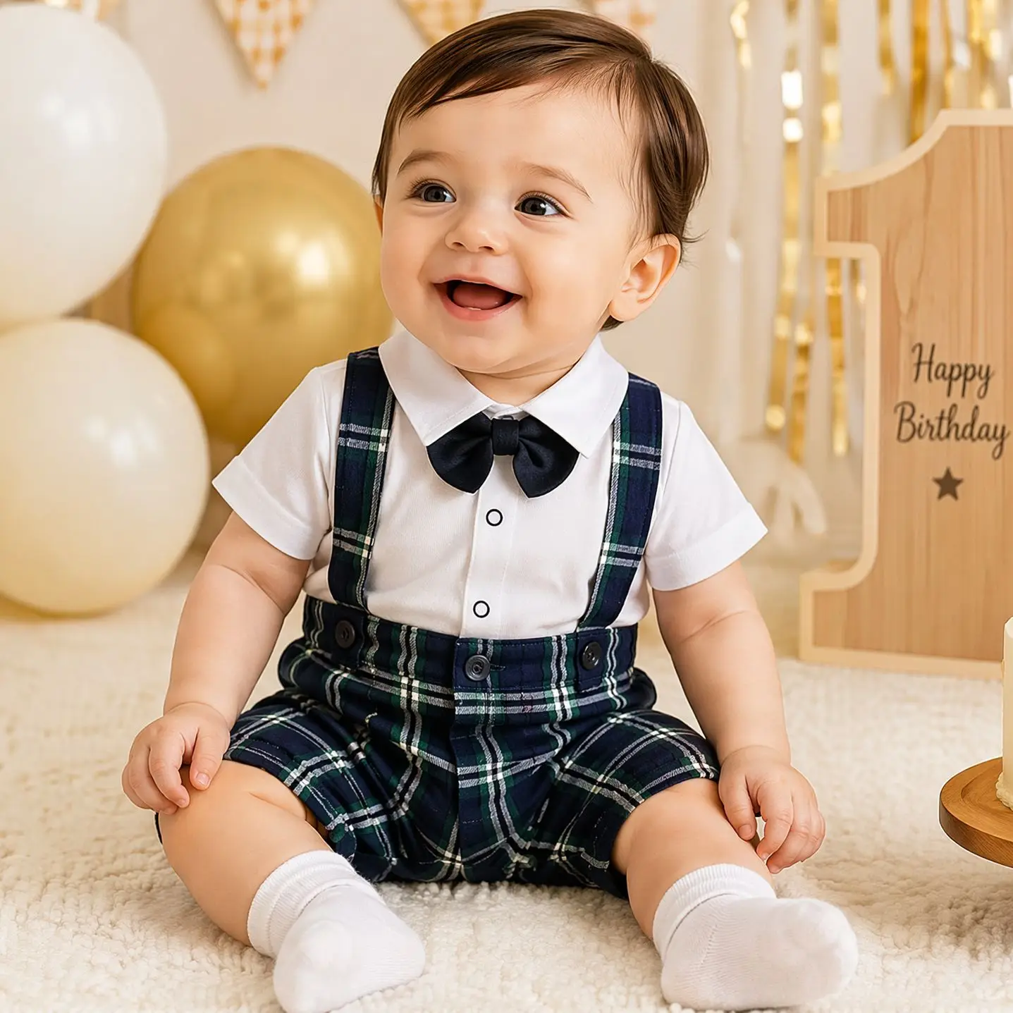 Spring Autumn Summer Baby Handsome Gentleman Tie Strap Pant  Jumpsuit Cute and Fashion Kids Rompers
