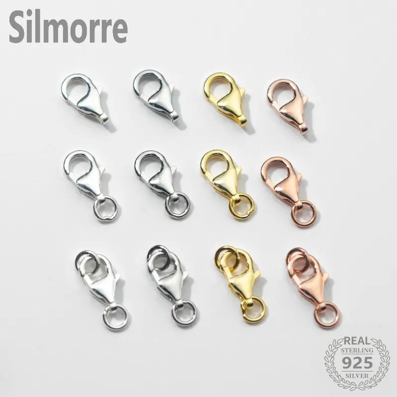 

8/9/10/12/15/16MM 925 Sterling Silver Lobster Clasp for Diy Bracelet Necklace Jewelry Making Fine Jewelry Findings&Components