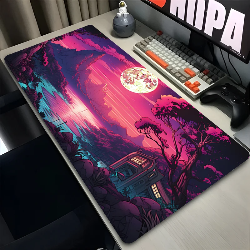 Rubber Mouse Pad Game Desk Mat Computer Keyboard Pad Large Gaming Accessories Black and white Carpet Natural Landscape Mousepad - view 5