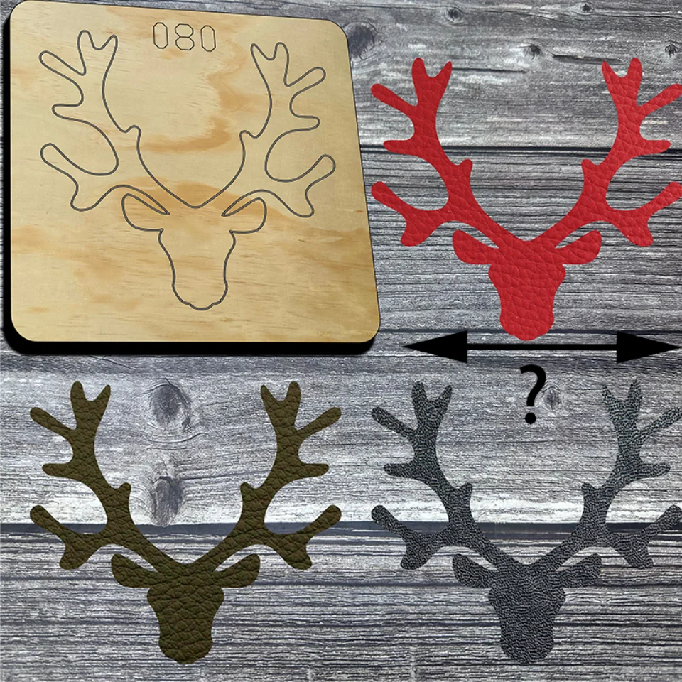 Classic Stag Reindeer Antler Leather Die Cut Mold, Xmas Wildlife Charm Punch Tool for Die-cutting Machine
