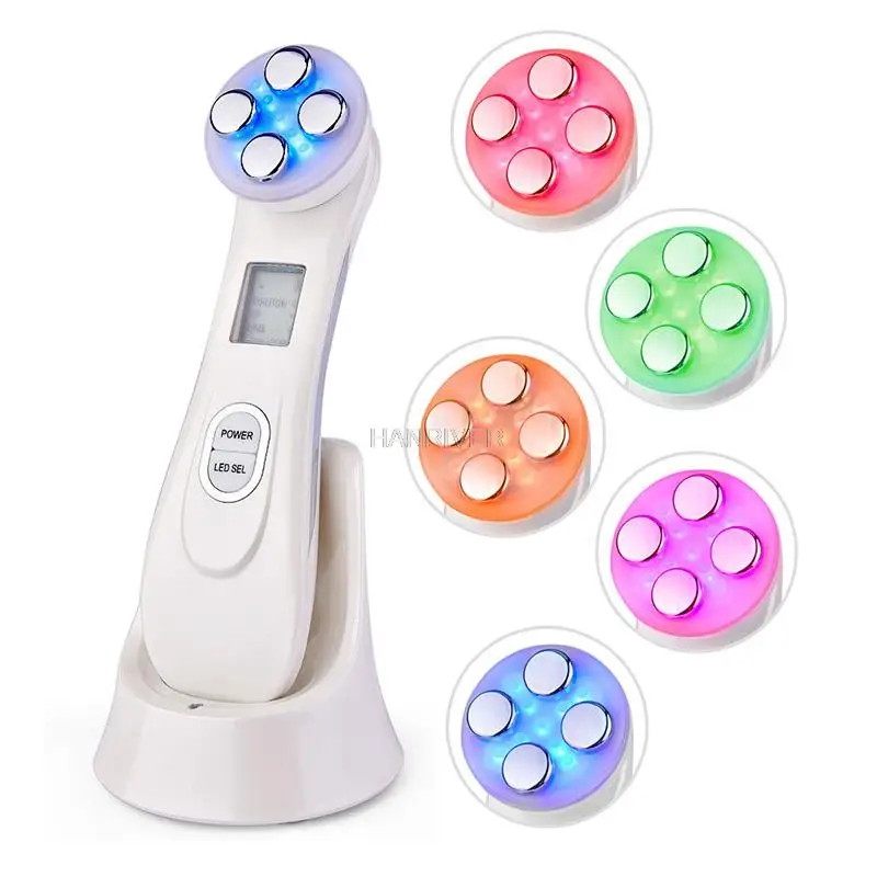 Gezicht Huid EMS Mesotherapie Elektroporatie RF Facial LED Foton Huidverzorging Apparaat Gezicht Lifting Draai Beauty Tool