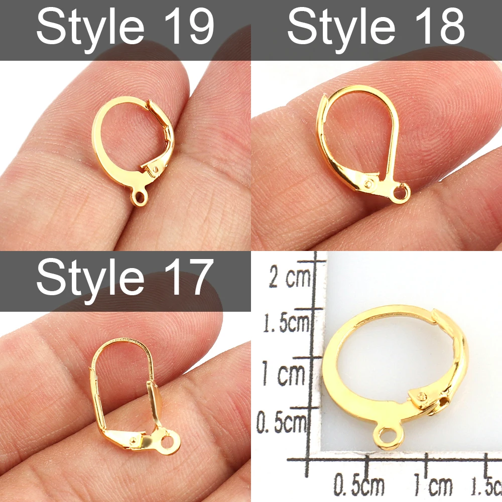 10-50pcs/lot 316 Stainless Steel Earrings French Hoop Earring Clasps Fitting Ear Setting Base For DIY Jewelry Making Supplies