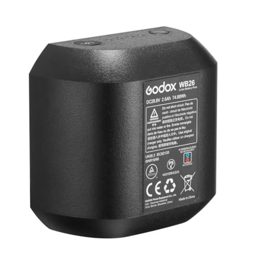

GODOX WB26 2025 Upgraded Version Lithium-Ion Battery Pack for AD600Pro II AD600Pro Flash 28.8V 2.6Ah