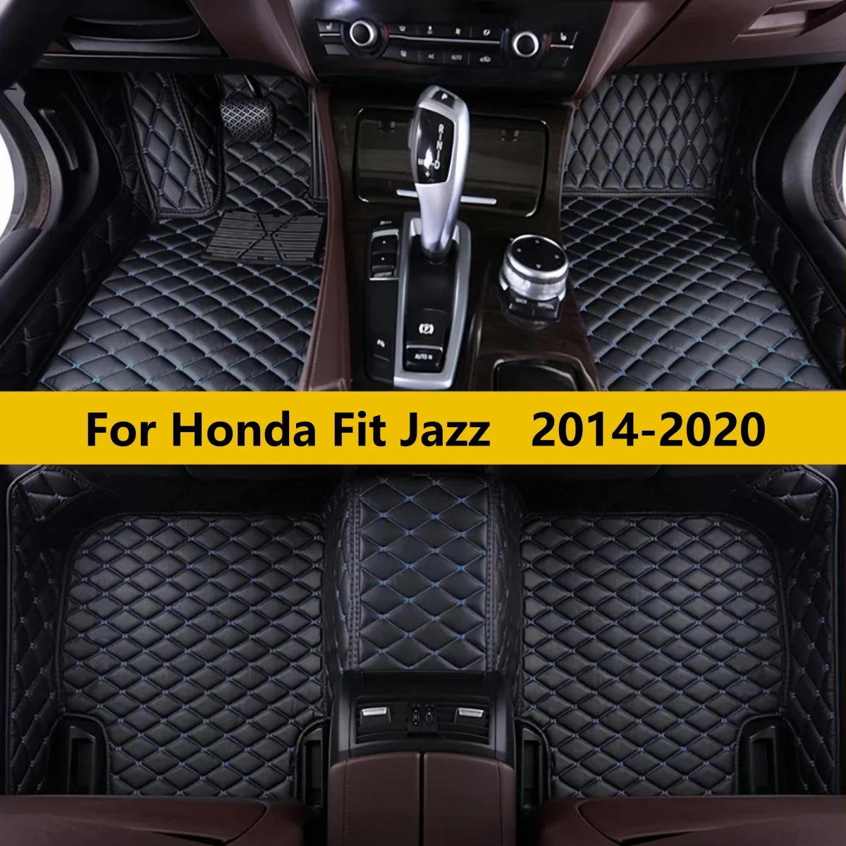 

Автомобильные коврики на заказ для Honda Fit Jazz 2014-2020, всепогодные, водонепроницаемые.