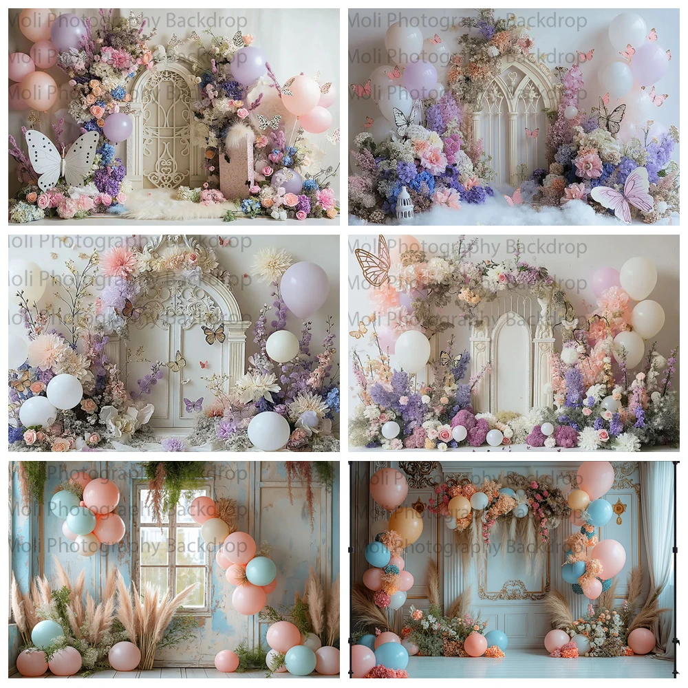 

Pink Peony Floral Backdrops Romantic Scenery Valentine Wedding White Rooms Maternity Portrait Photography Background