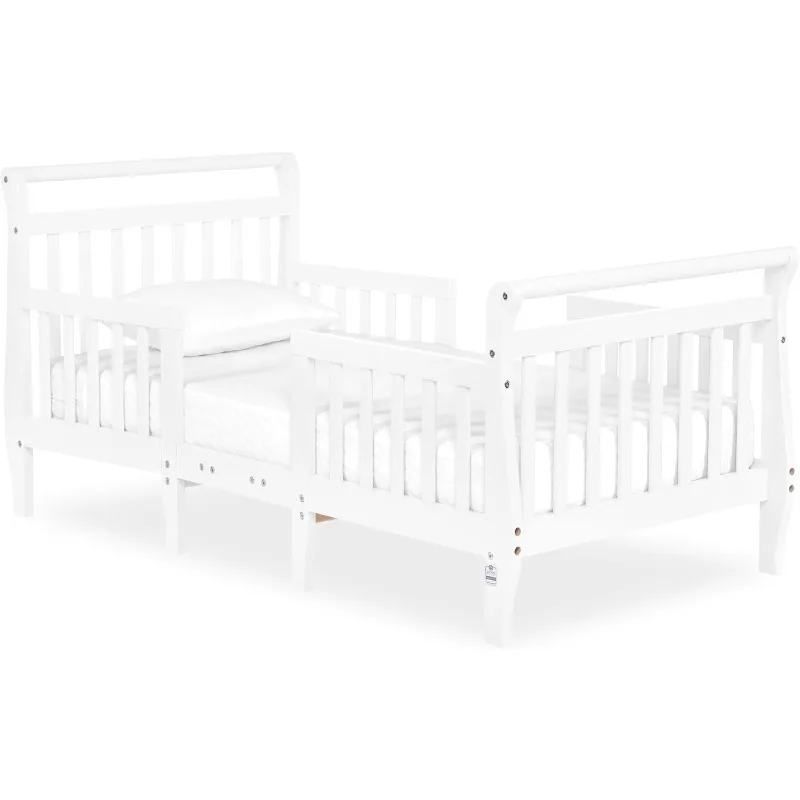 Lit convertible blanc 3 en 1 pour tout-petits, lit en question, 56L x 29W x 28H pouces