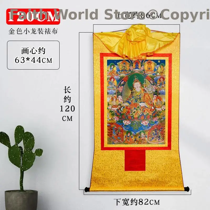 120cm large Thangka painting Shakyamuni Guru Rinpoche Amitayus Jambhala tara altar mandala Temple buddhist decoration Worship