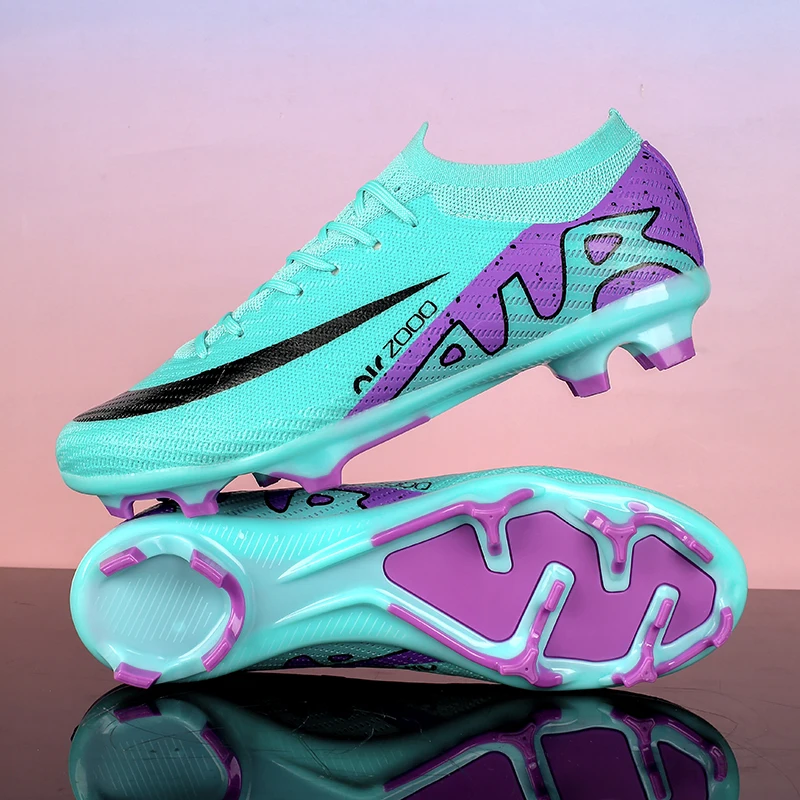 High Quality New Mens Soccer Shoes Society Ultralight Turf Soccer Cleats Kids Sneakers Training Football Boots Chuteira Campo