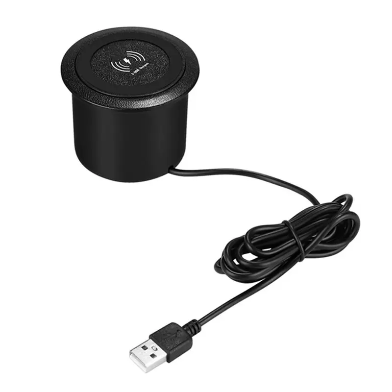 Winter Essential Desktop Embedded 15W Wireless Charger Furniture Fast Charging Wireless Table Phone Charger For Home Desk EU