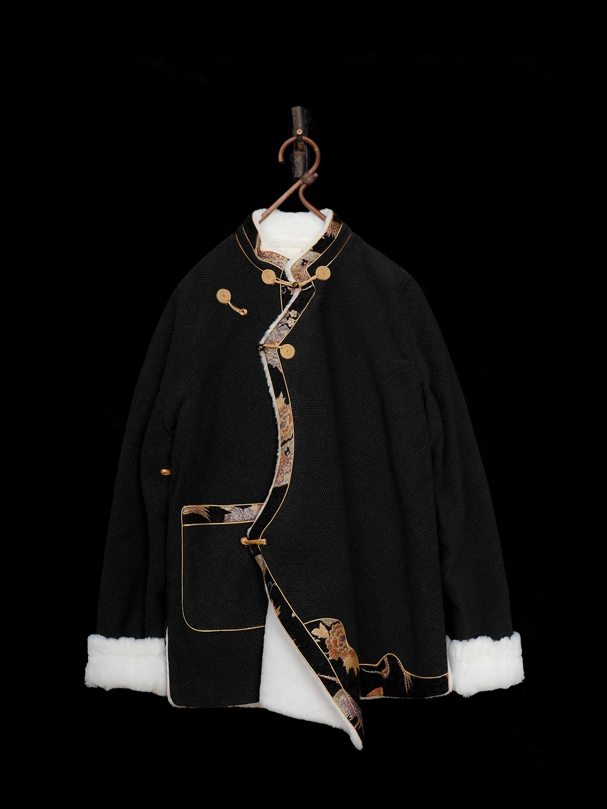 

Retro Minority National Style Tibetan Coat Multi-Color Thickened Cotton-Padded for Women Winter
