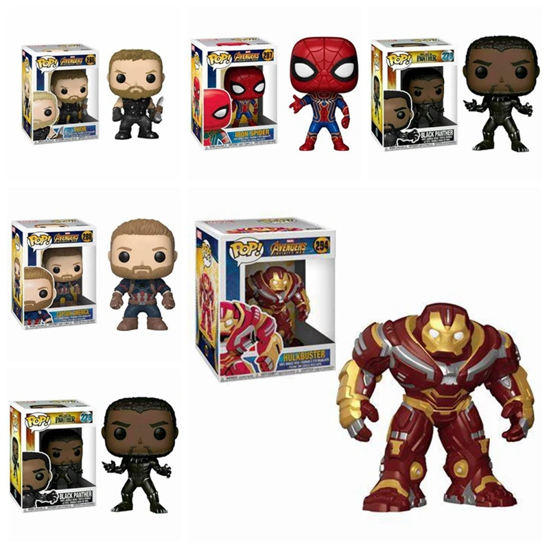 Funko marvels vingadores hulkbuster homem aranha hulk homem de ferro groott capitão américa thanos pvc figura ação coleção modelo brinquedos