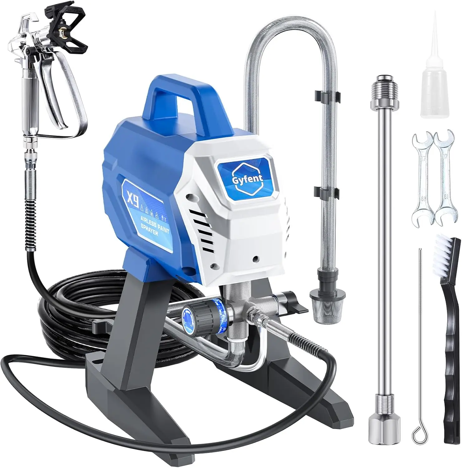 

Безвоздушный распылитель краски X9, 0.39GPM, для внутренних работ, с регулируемым давлением и низким уровнем распыления, для домашнего ремонта и DIY-проектов