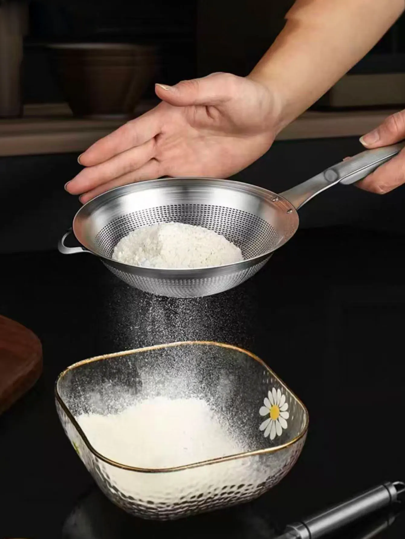 Peneira de Malha Fina de Aço Inoxidável 304 para Cozinha, Coador Ultrafino, Filtro de Leite de Soja, Separador de Resíduos de Suco, Peneira de Farinha de Malha Fina, 1 Peça