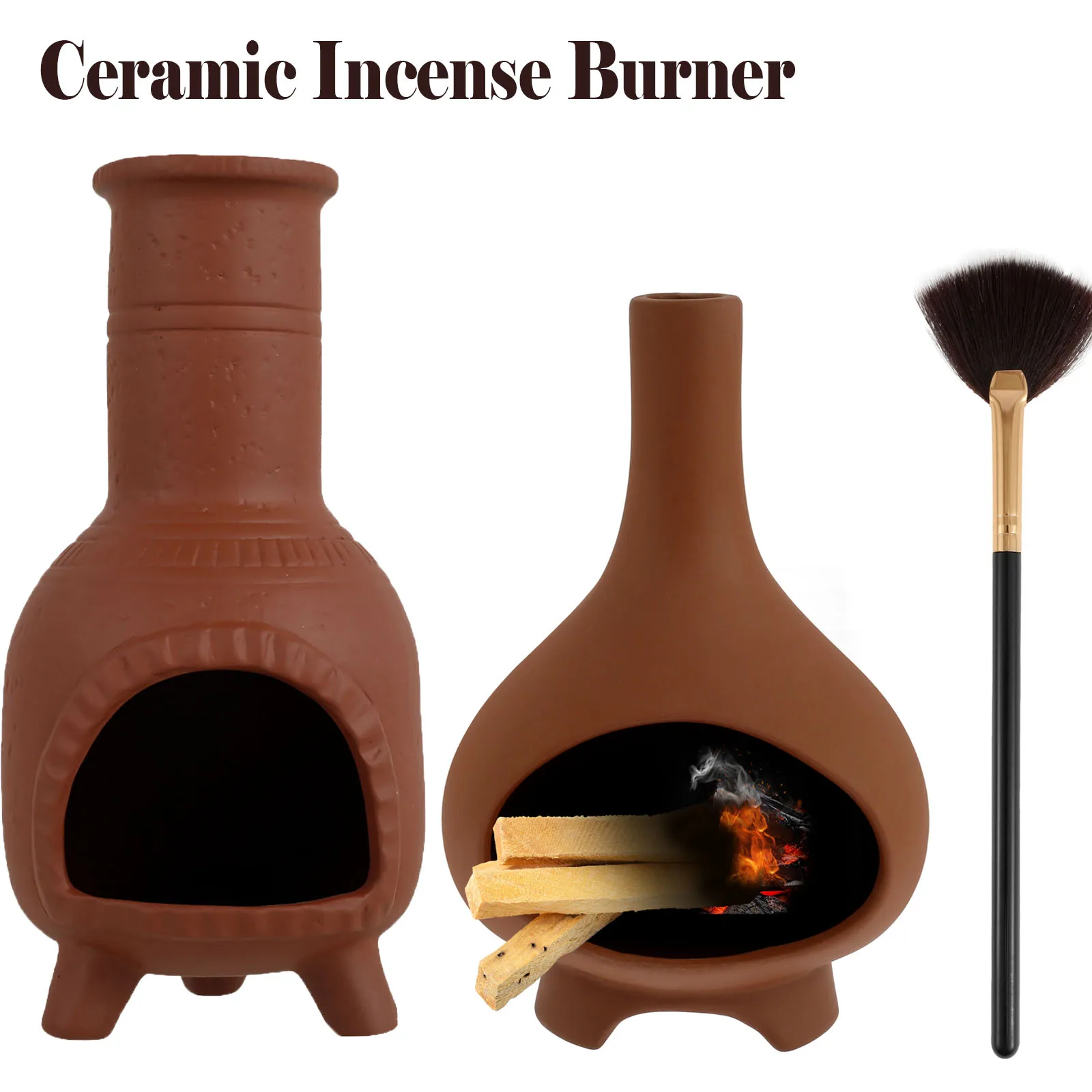 Quemador de incienso de cerámica, soporte para quemador de salvia, quemador de incienso, plato para chimenea, tazón para difuminar para Yoga, meditación, decoración Zen para el hogar