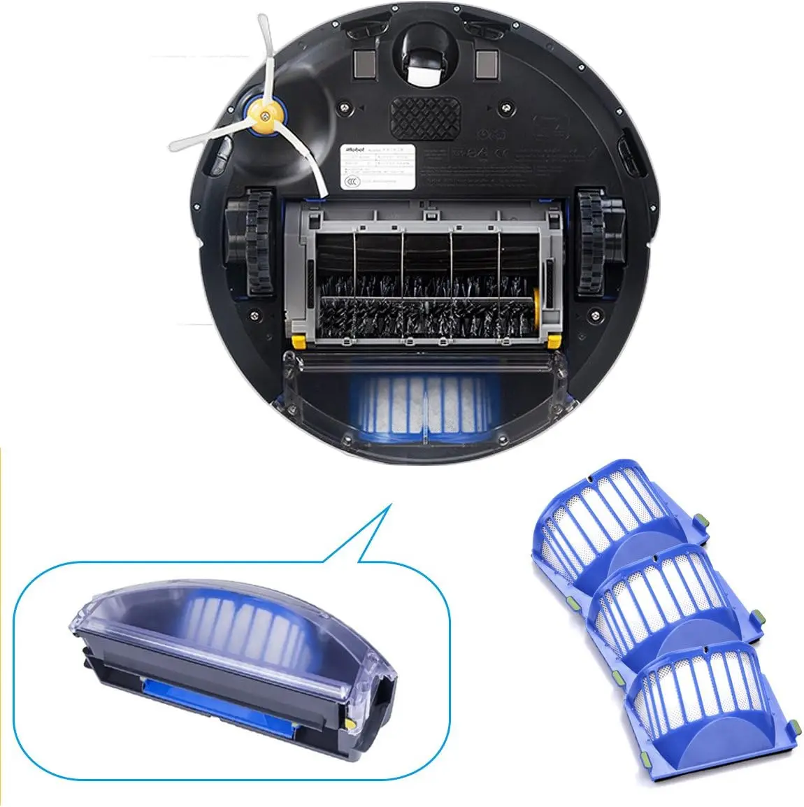 Replacement Side/Bristle Brush Accessories Kit for iRobot Roomba Vacuum Cleaner 600 Series 690 680 660 651 650 & 500 Series