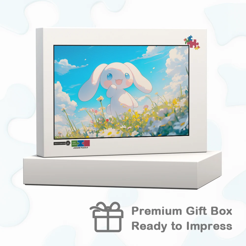 Cinnamoroll Sanrio DIY Großes Puzzlespiel Spielzeug Geschenk Cartoon Wolken Blumen Gras Himmel Lernspielzeug Montessori Puzzles