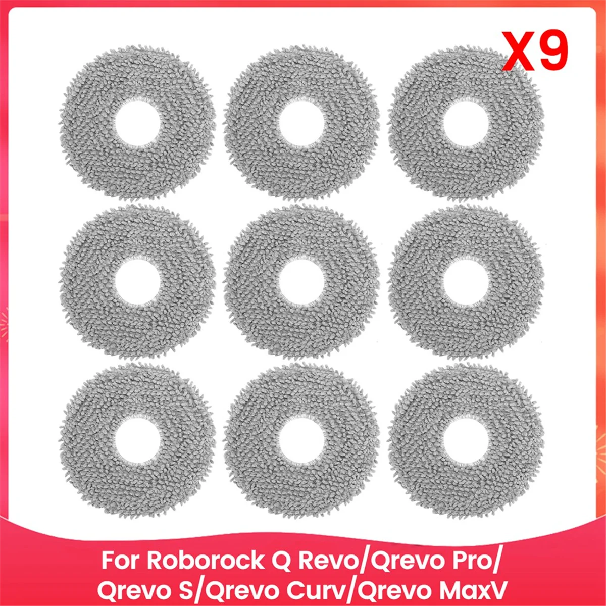 Mop Pads for Roborock Q Revo/Qrevo Pro/Qrevo S/Qrevo Curv/Qrevo MaxV Robot Vacuum Cleaner Mop Cloth Replacement Parts