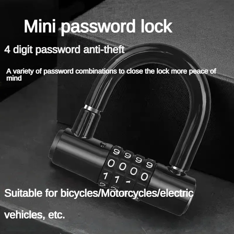 Excellent 1Pc Mini U-shaped Electric Vehicle Portable Anti-theft Lock Road Mountain Bike Bicycle Anti-theft Waterproof Alloy Loc