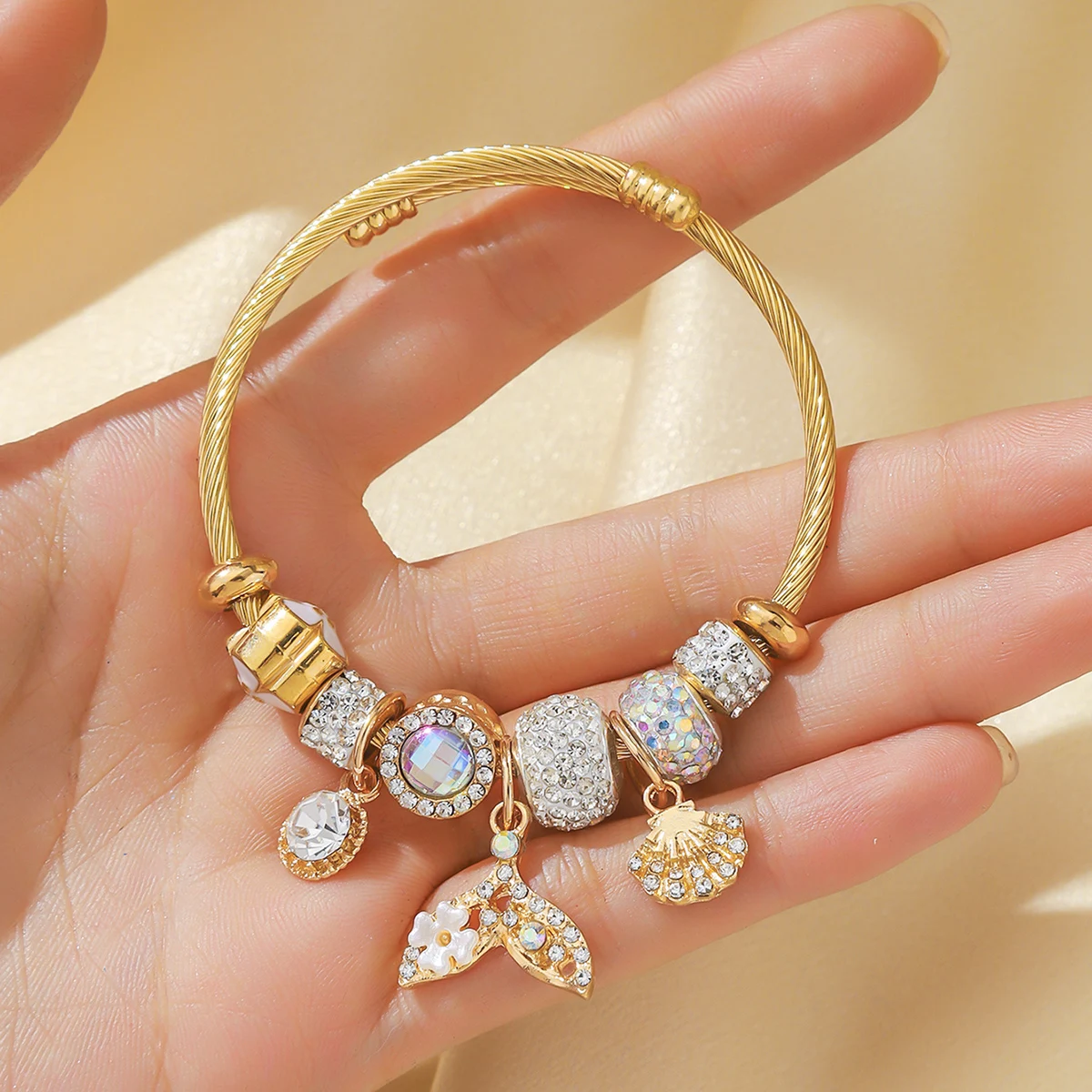 1PC Women's Fashion Pan Family Multi Element Beaded Bracelet Jewelry Accessories Suitable for Date, Party, Festival Gifts