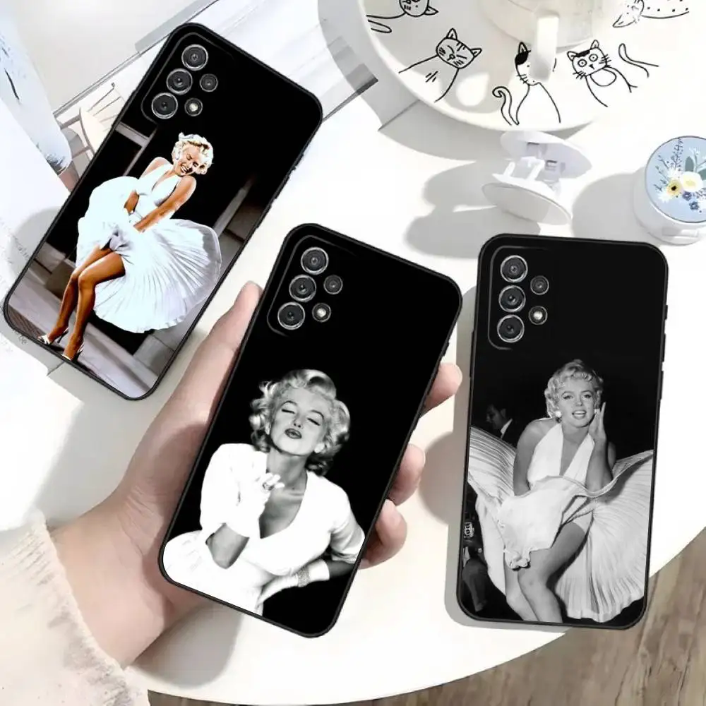 Чехол для телефона Sexy Girl M-Marilyn M-Monroe для Samsung S25, S24, S21, S22, S23, S30, Ultra, S20, Plus, Fe, Lite, Note, 10 черных мягких чехлов