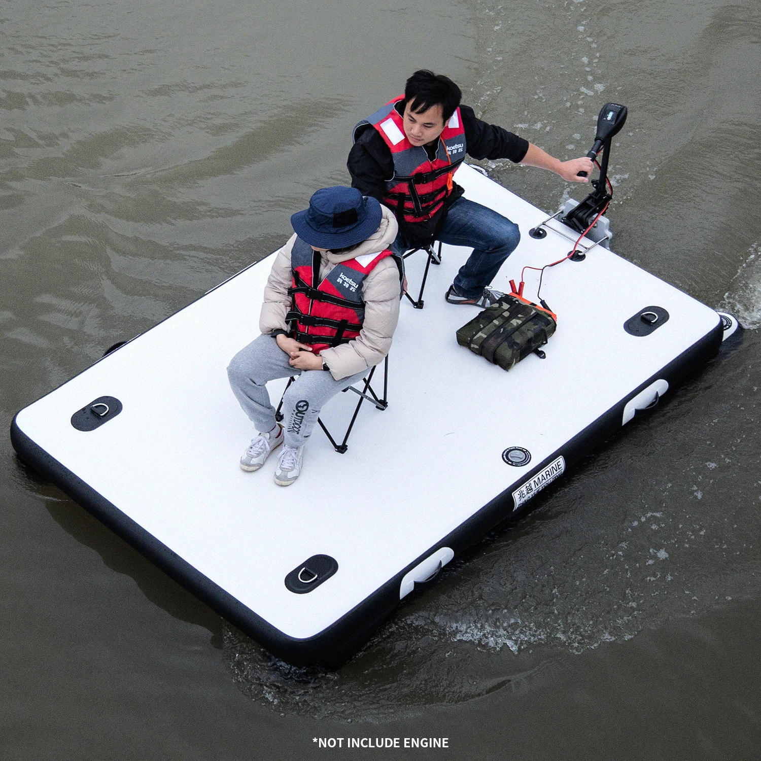 Fishing Floating Inflatable Lure Platform Folding Platform Net Magic Blanket Static Water Board