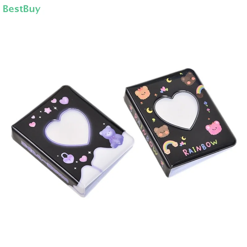 Cute Photo Album 3 Inch Love Heart Hollow Picture Storage Case Kpop Card Binder Name Card Book Photocard Holder 36 Pockets