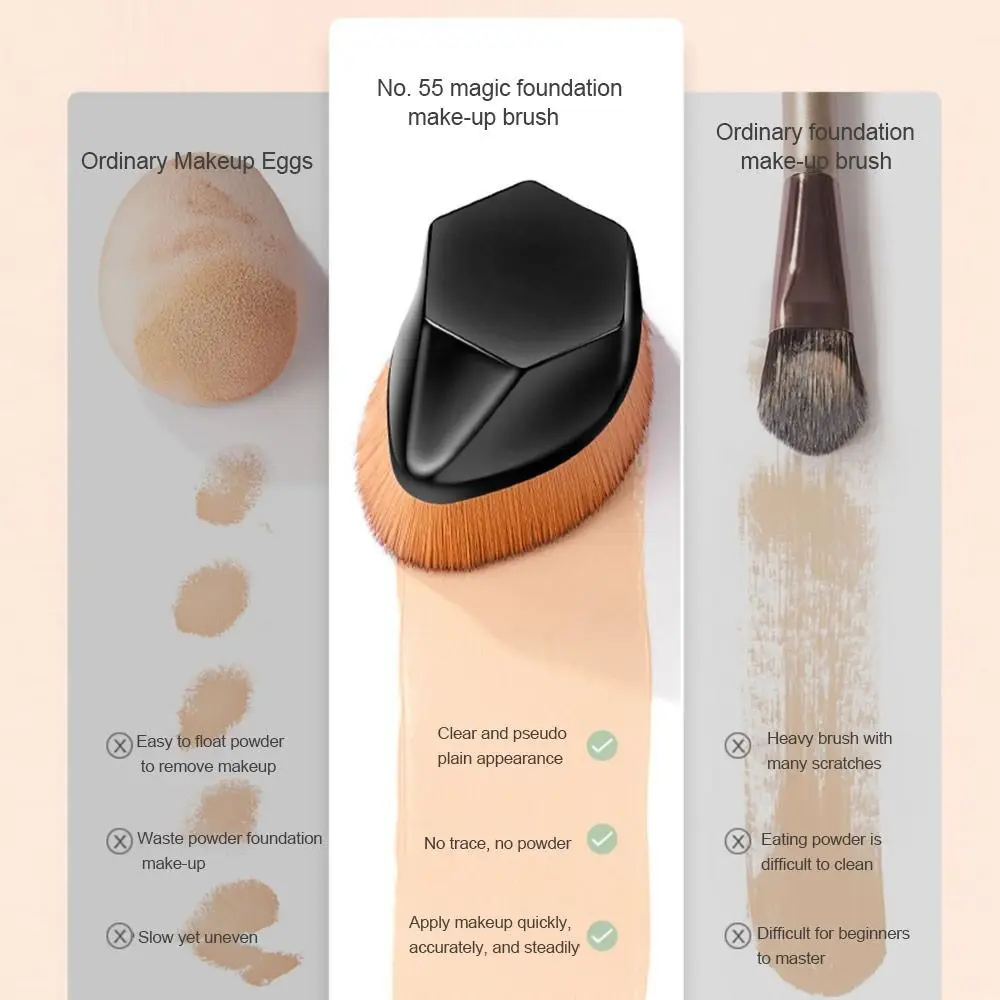 Kabuki Face Blush Foundation Makeup Brush Flat Top Makeup Tool Liquid Powder for Blending Liquid Cream Foundation Brush Women