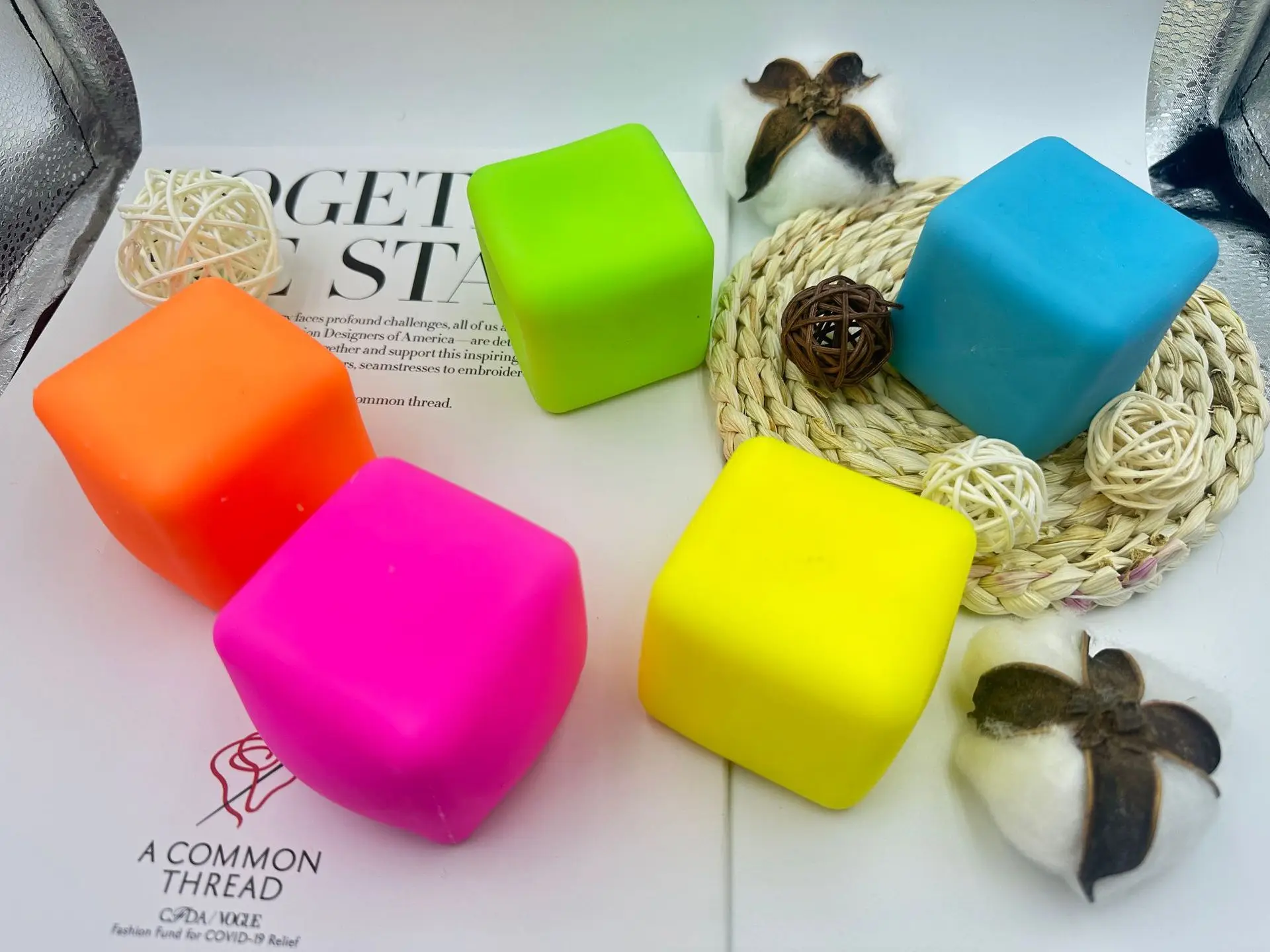 Cute Color Tofu Stress Balls Sensory Toys Stress Relief Fidget Toys Squishy Dough Ball Gifts for Adults Children Best Gift
