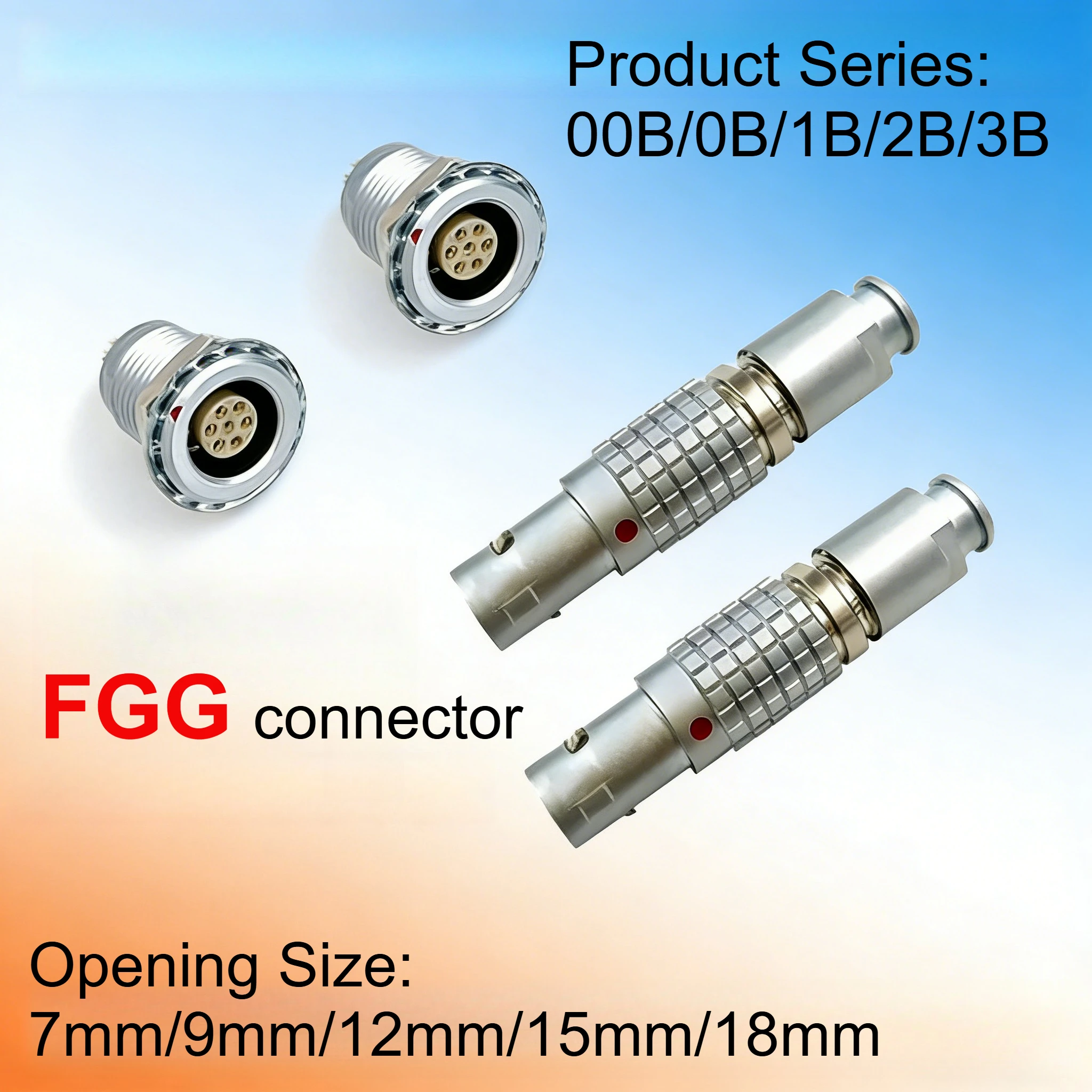 EGG Socket 2-26 Pin FGG 0B1B2B3B Gold Plated Block Waterproof Plug Industrial Terminal Connector Aviation Push-pull Self-locking