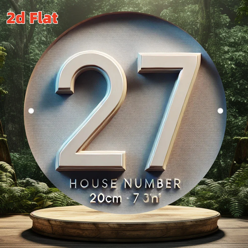 2D Flat, 1pc Glow-in-the-Dark Number 27 Sign with Blue Neon Light - Heavy-Duty Iron Round Wall Decor Suitable for Home Parties,