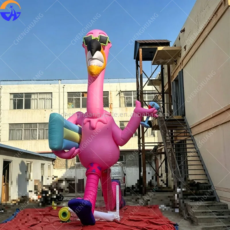 Giant Inflatable Creative Running Flamingo Outdoor Pool Courtyard Zoo Decoration Party Event Exhibition Display Props