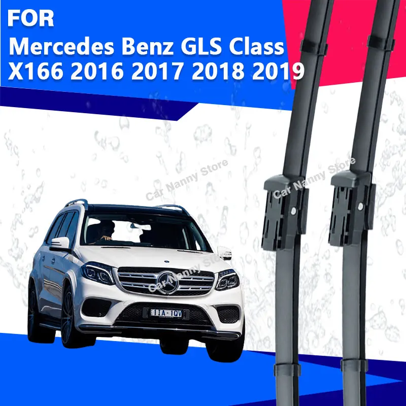 

Щетки лобового стекла для Mercedes Benz GLS Class X166 2016 2017 2018 2019, автомобильные дворники, резиновая полоса, мягкие стеклоочистители