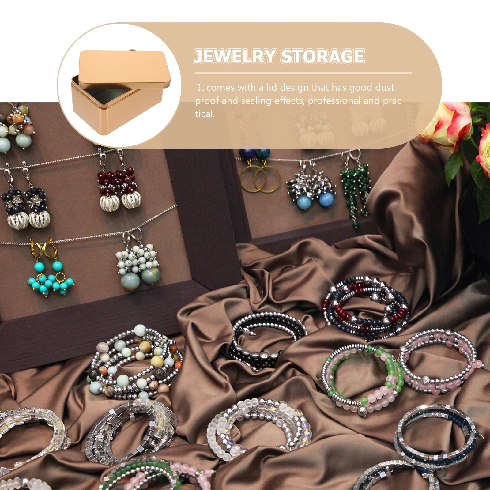 

2Pcs Household Tea Organizer Rectangular Tinplate Storage Box Multi Functional Tea Leaf Container Bulk Packaging Box for Home