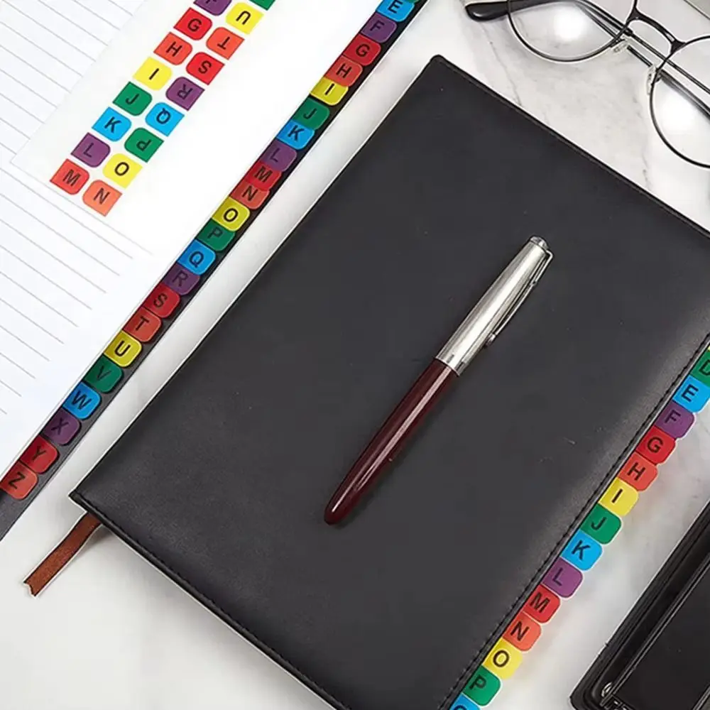 Colorful Alphabet Index Label Stickers Waterproof Study Alphabet Page Markers Organizer Planner Self-Adhesive Index Tabs Binders