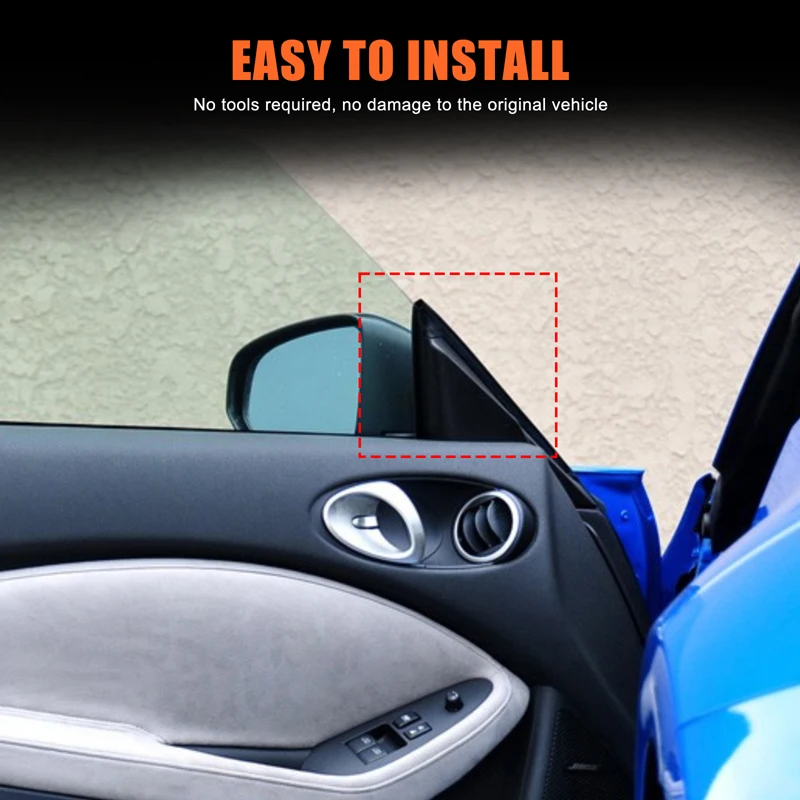 Used for Nissan 370Z 2009-2020 front inner triangular pillar decorative stickers, car A-pillar decoration, carbon fiber pattern
