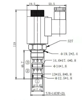 DHF10-232 Solenoid Valve - 2-Position 3-Way Hydraulic Cartridge Type