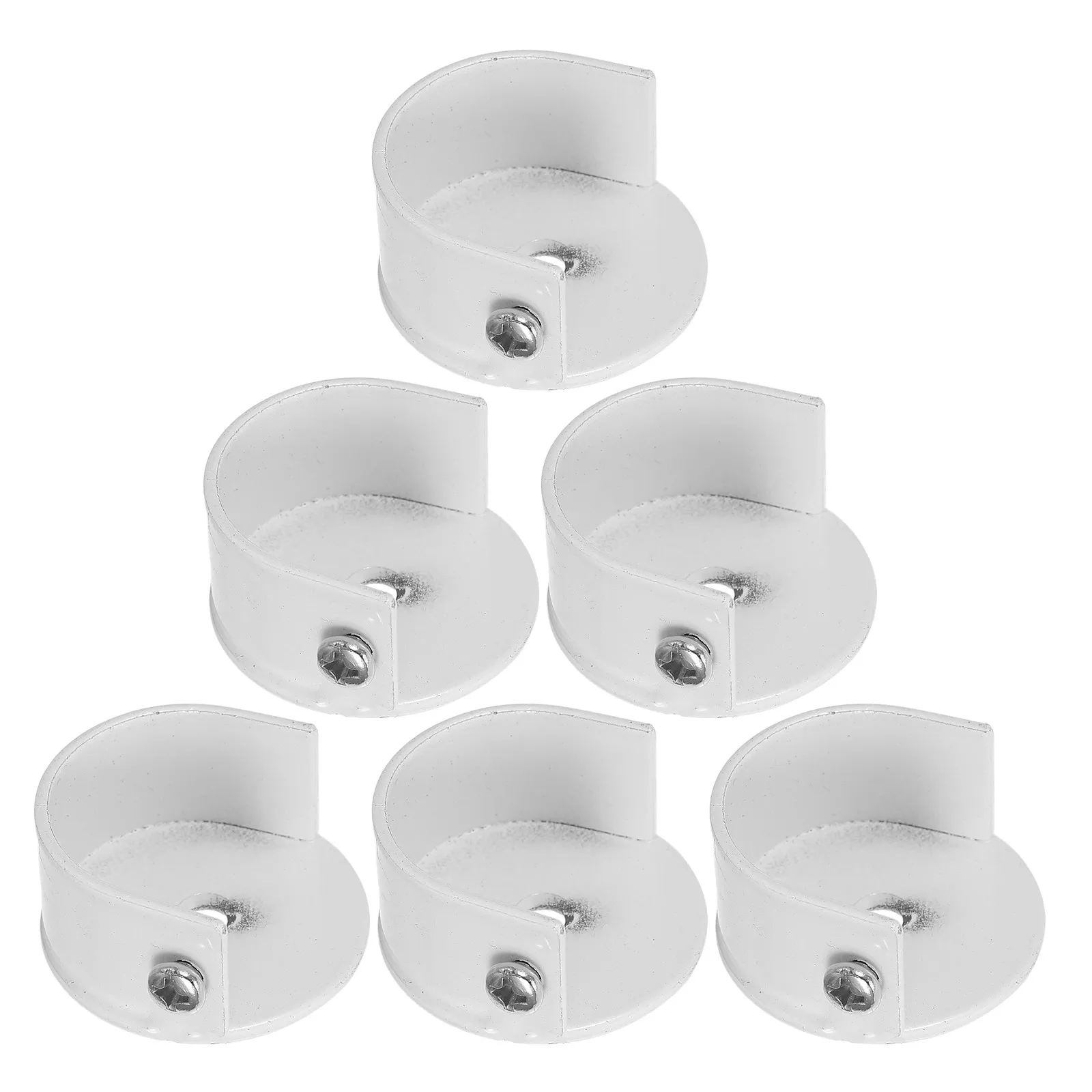 6Pcs U Shaped Closet Rod Support Bracket Heavy Duty White Flange Socket for Wardrobe Shower Curtain Rod End Holder