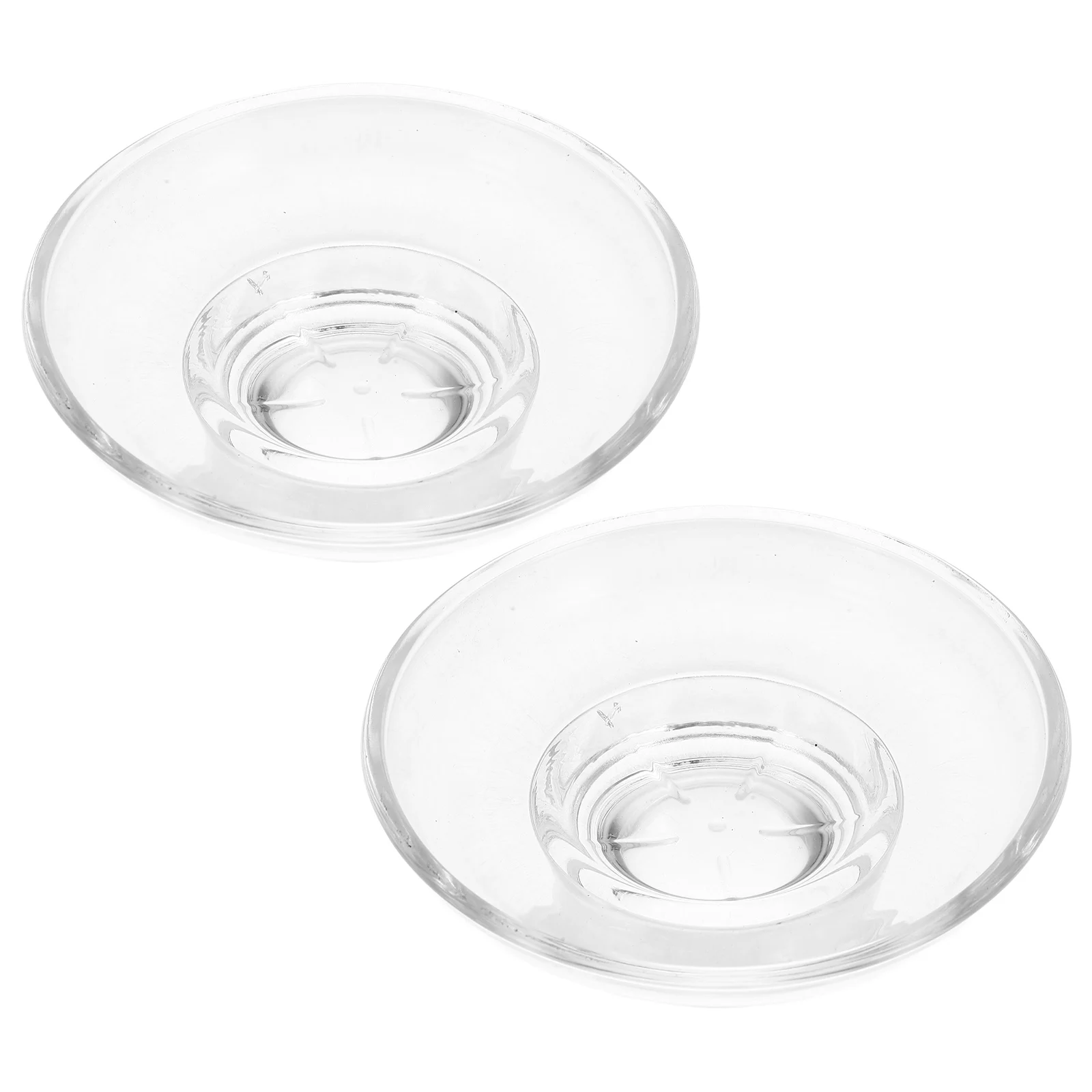 

2Pcs Soap Dish Glass Holder Clear Tray Bathroom Accessories Oil Melt Drainer Wax Warmer Replacement Transparent Storage Round